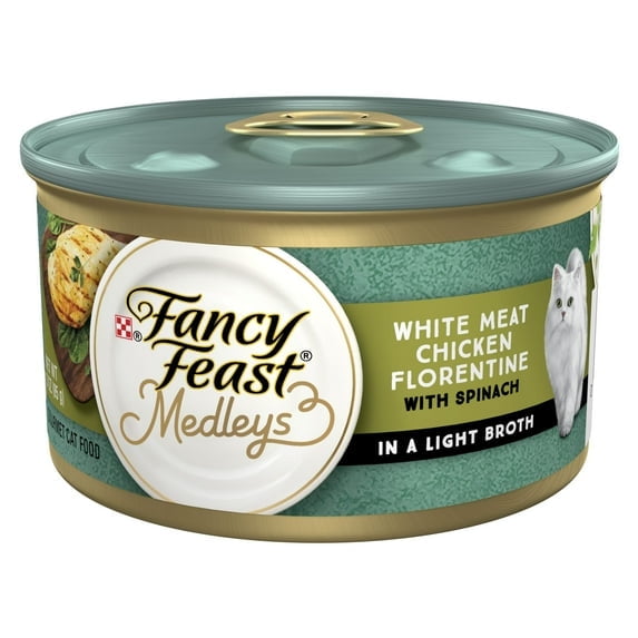 Purina Fancy Feast Medleys Kitten Food Wet Cat Food Chicken Florentine & Spinach 3 oz Can (Pack of 9)