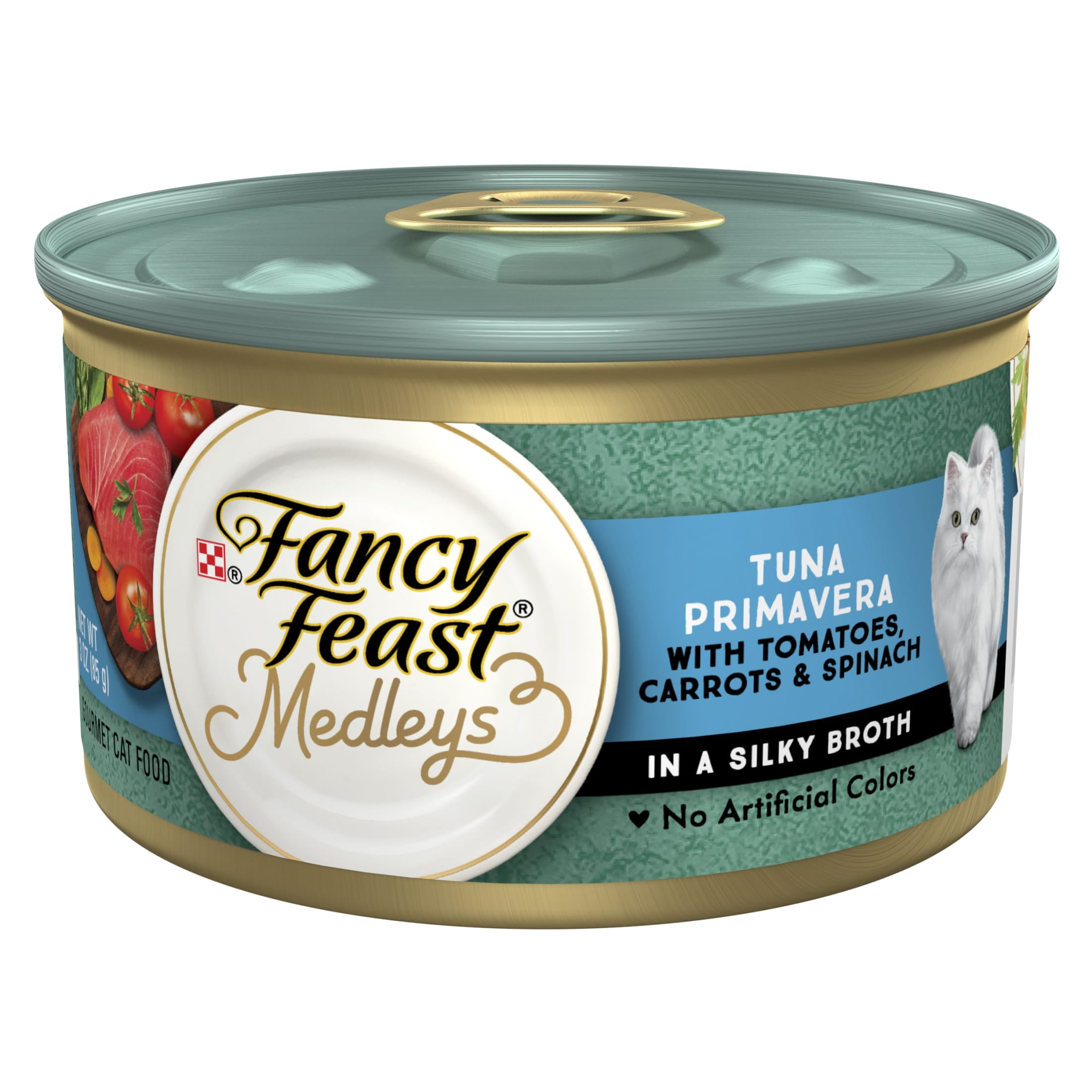 Purina Fancy Feast Medleys Food, Wet Cat Food, Tuna Primavera & Spinach, 3 oz Can