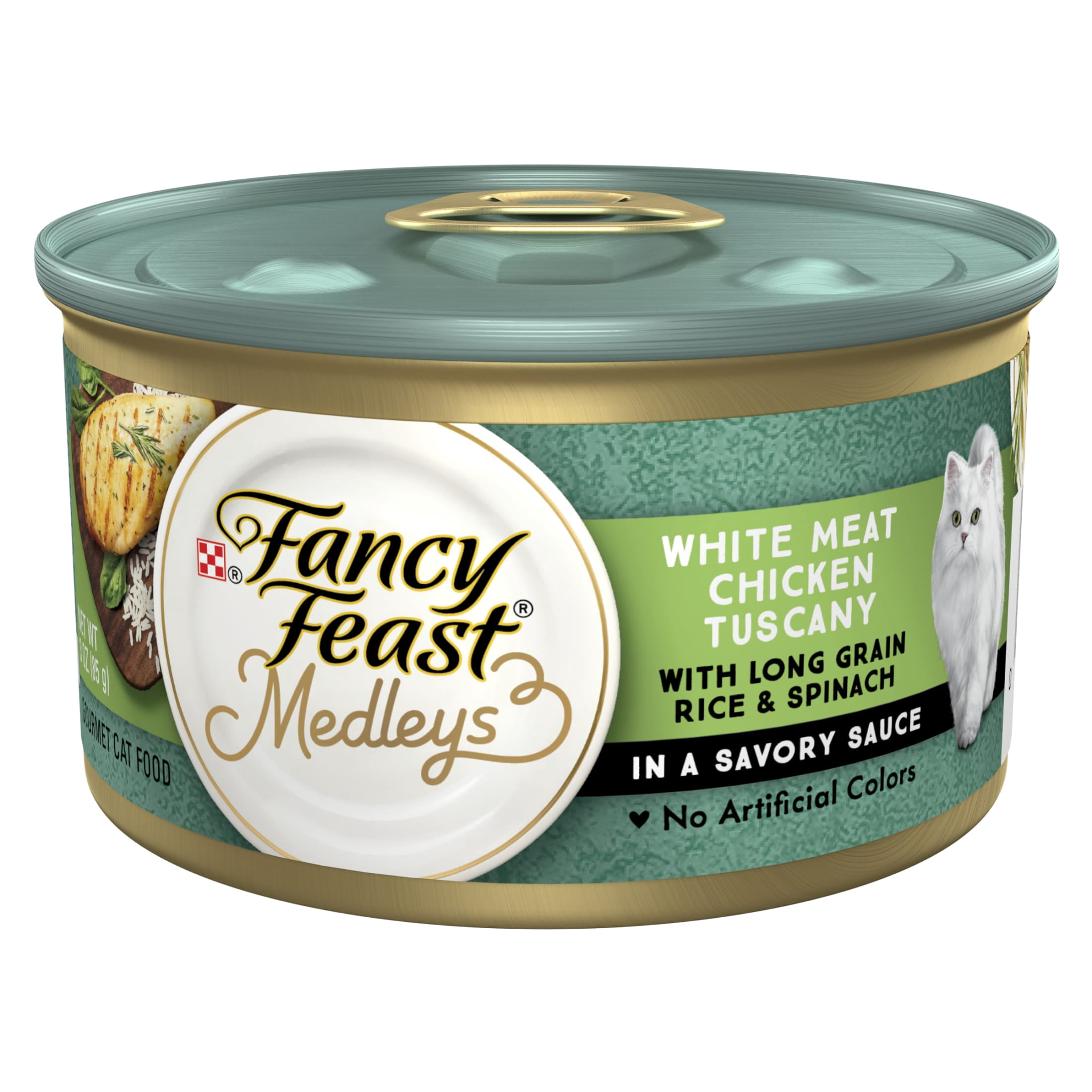 Purina Fancy Feast Medleys Cat Food, Wet Cat Food, Chicken Tuscany & Spinach, 3 oz Can