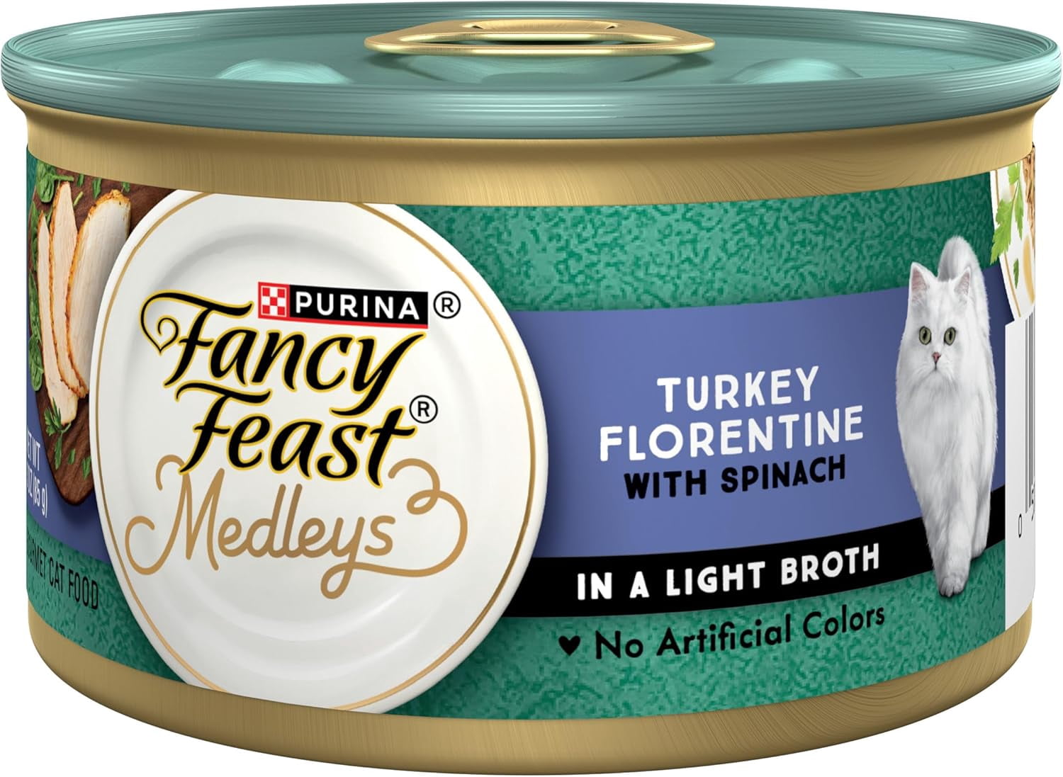 Purina Fancy Feast Medleys Turkey Florentine With Garden Greens in a Delicate Sauce, 3 Ounce (Pack of 12)
