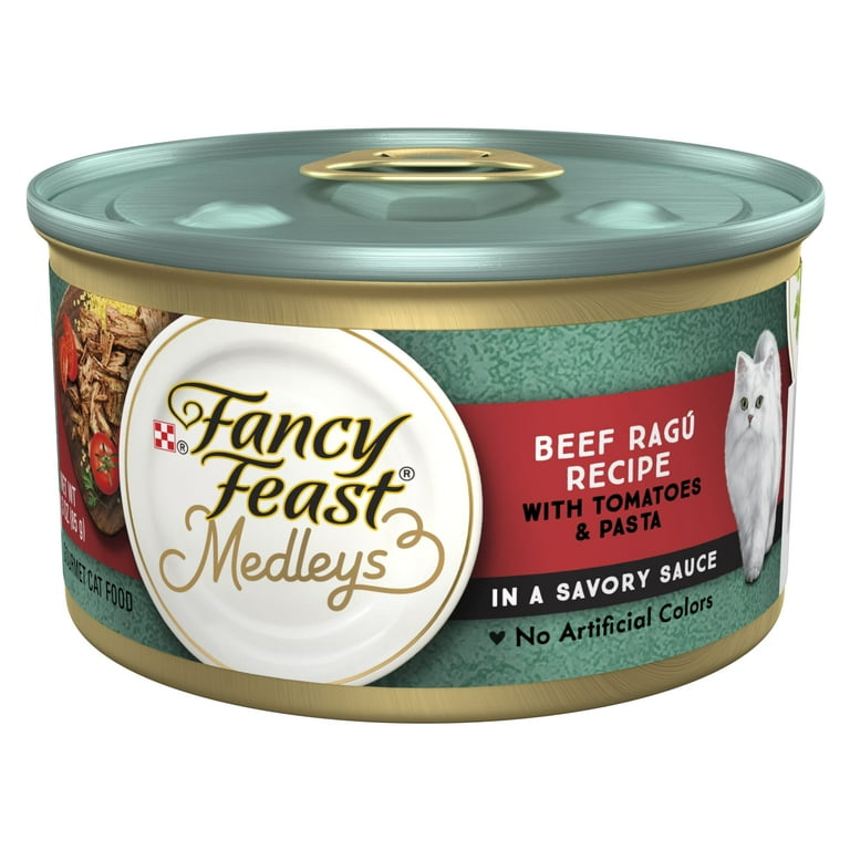 Purina Fancy Feast Medleys Kitten Food Wet Cat Food Beef Ragu Pasta 3 oz Cans 24 Pack Walmart