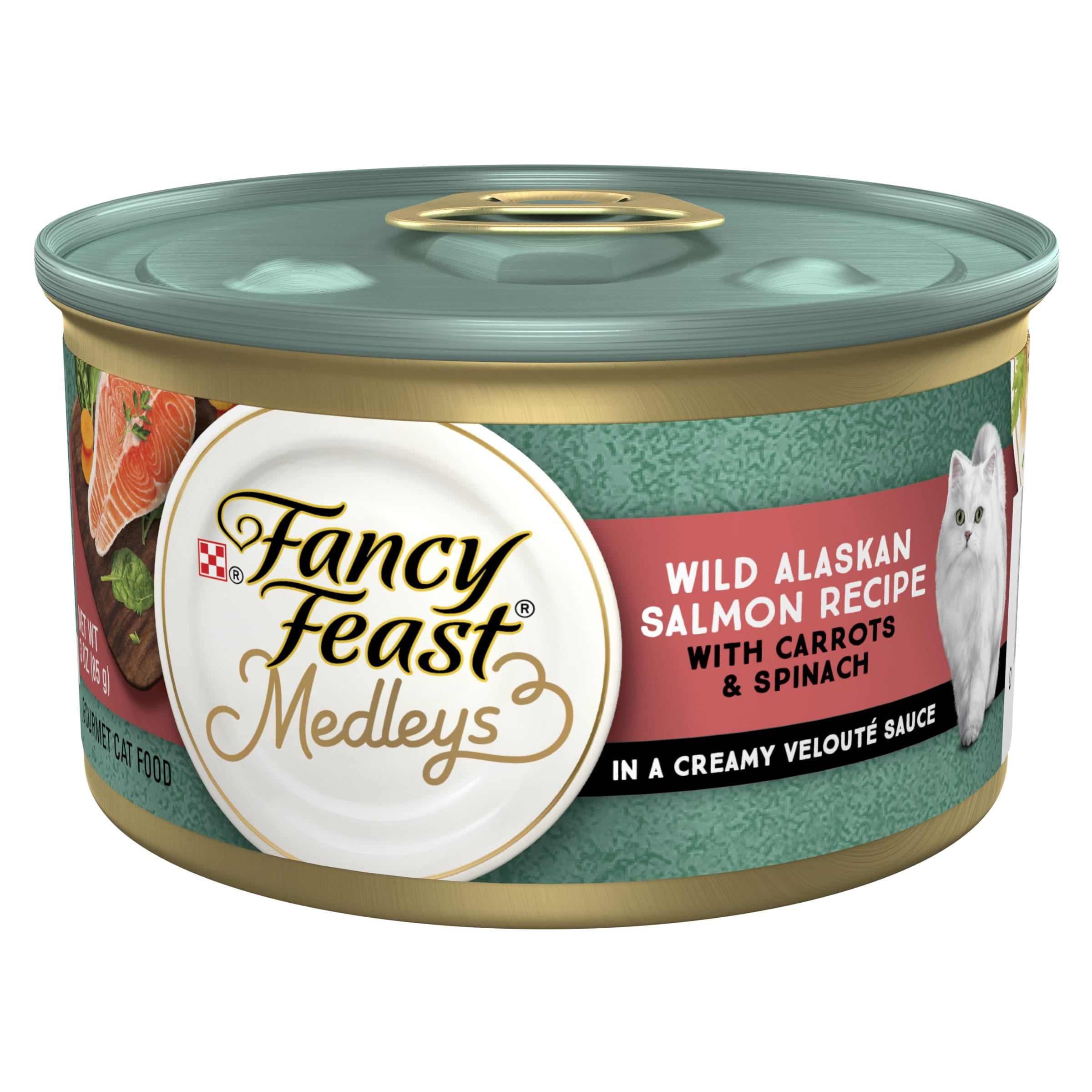 Purina Fancy Feast Medleys Kitten Food Wet Cat Food Alaskan Salmon Spinach 3 oz Cans 24 Pack Walmart