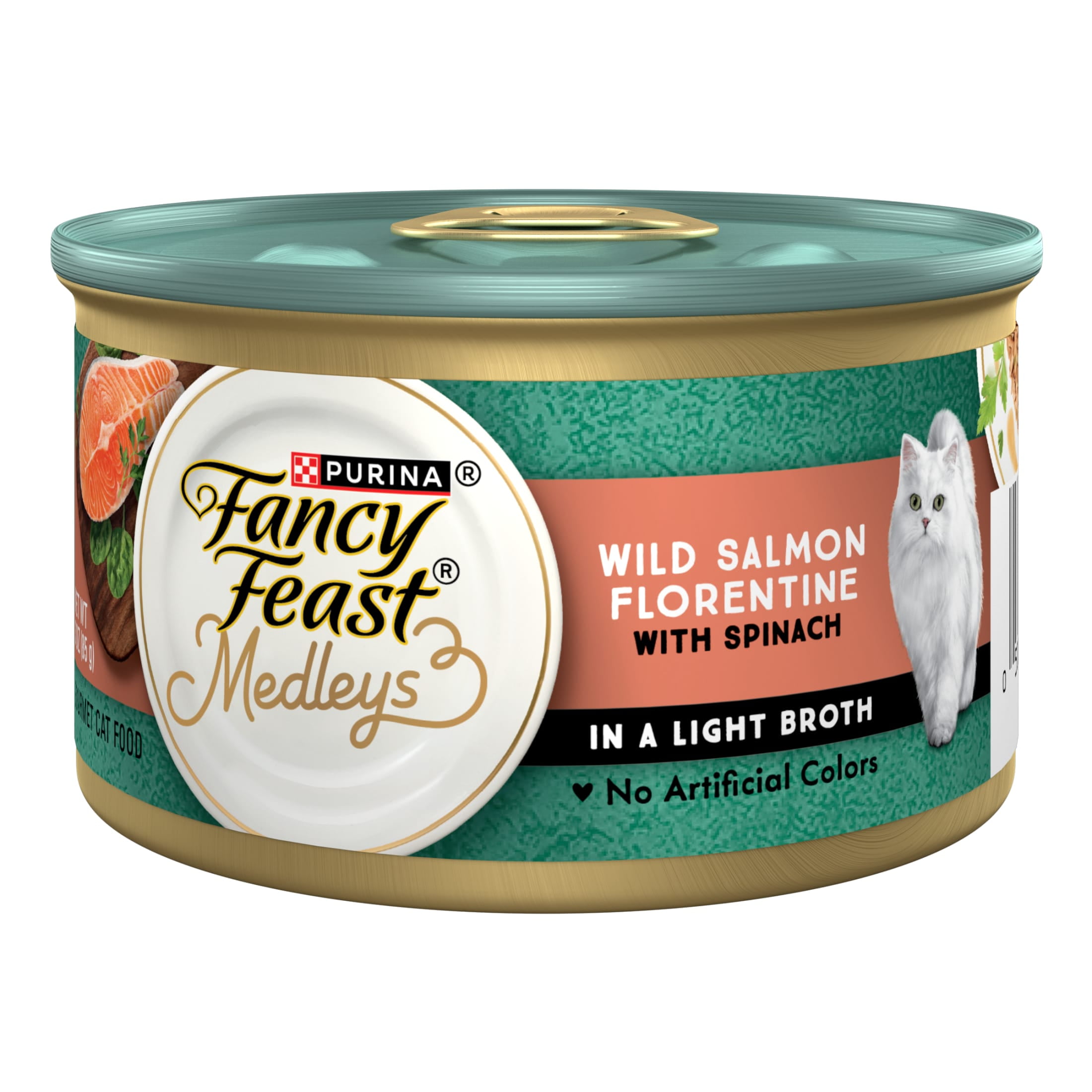 Purina Fancy Feast Medleys Wet Cat Food, Salmon Florentine & Spinach, 3 oz Cans