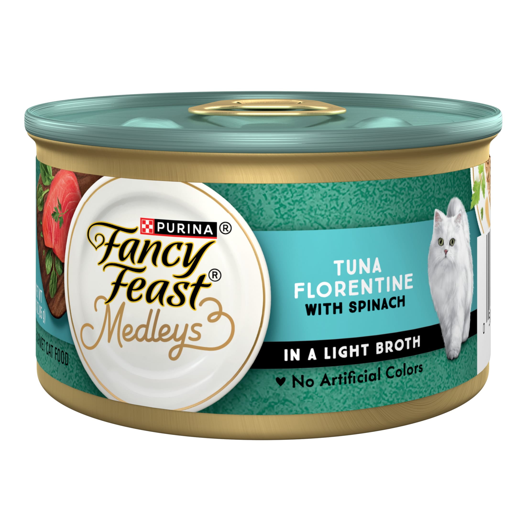 Purina Fancy Feast Medleys Tuna Florentine with Spinach in a Light Broth Gourmet Wet Cat Food, 3 oz.