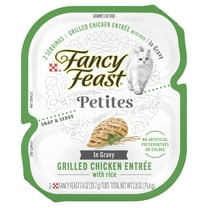 Purina Fancy Feast Petites Adult Wet Cat Food, Grilled Chicken & Rice in Gravy, 1.4 oz Tub