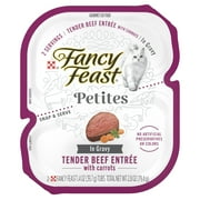 Purina Fancy Feast Petites Kitten Food, Wet Cat Food, Beef & Carrots, 1.4 oz Tubs (12 Pack)