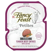Purina Fancy Feast Petites Gravy Wet Cat Food, Tender Beef with Carrots, 2.8 oz Tub