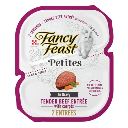 Purina Fancy Feast Petites Tender Beef Entree With Carrots in Gravy Gourmet Wet Cat Food Pate