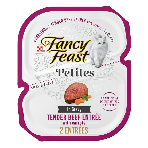 Purina Fancy Feast Petites Tender Beef Entree With Carrots in Gravy Gourmet Wet Cat Food Pate