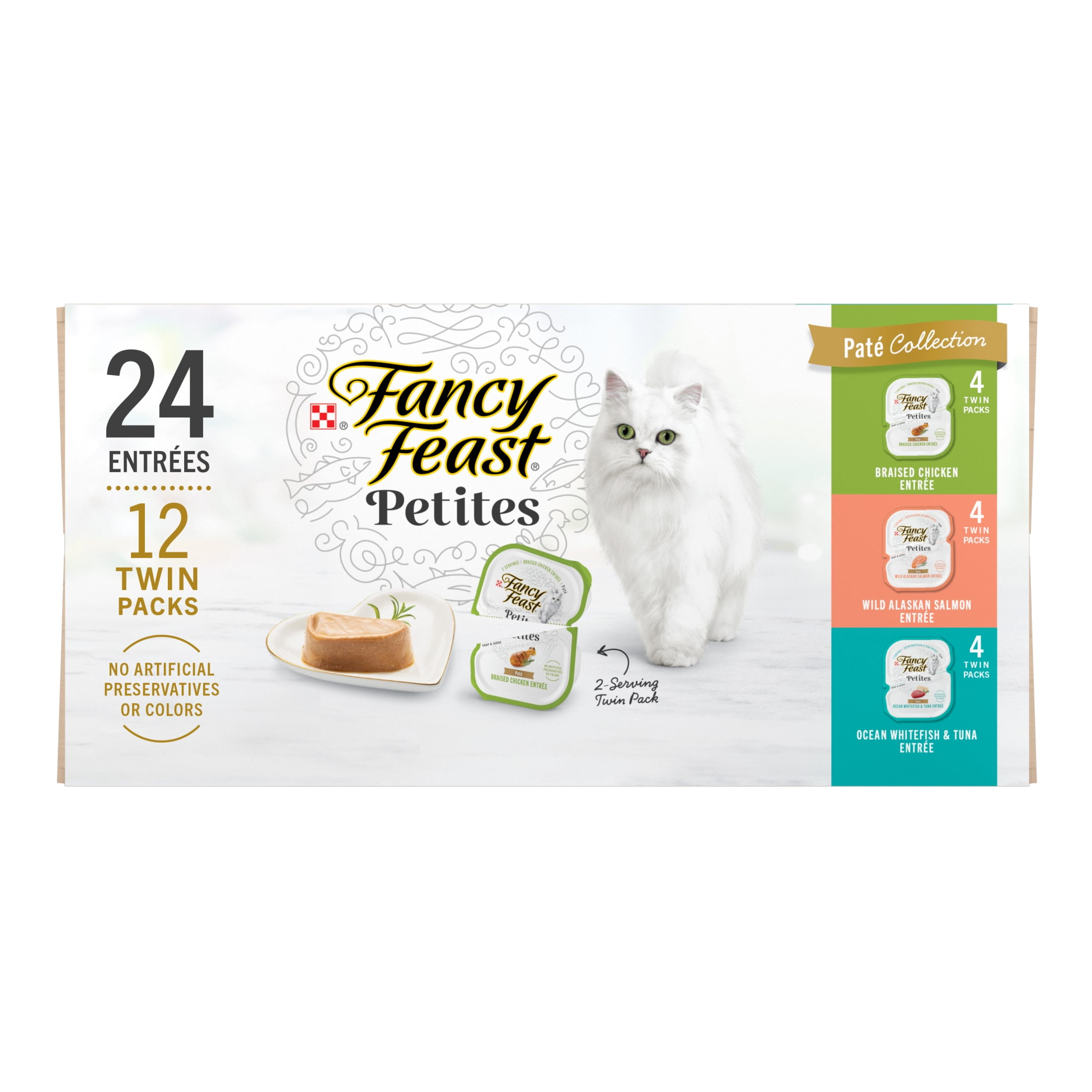 Purina Fancy Feast Petites Kitten Food, Wet Cat Food, Pate Collection, 1.4 oz Tubs (12 Pack)