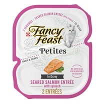 Purina Fancy Feast Petites Seared Salmon Entree With Spinach in Gravy Gourmet Wet Cat Food Pate
