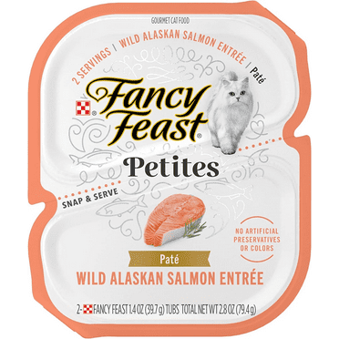 Purina Fancy Feast Petites Pate Kitten Food, Wet Cat Food, Wild Alaskan Salmon, 1.4 oz Tubs