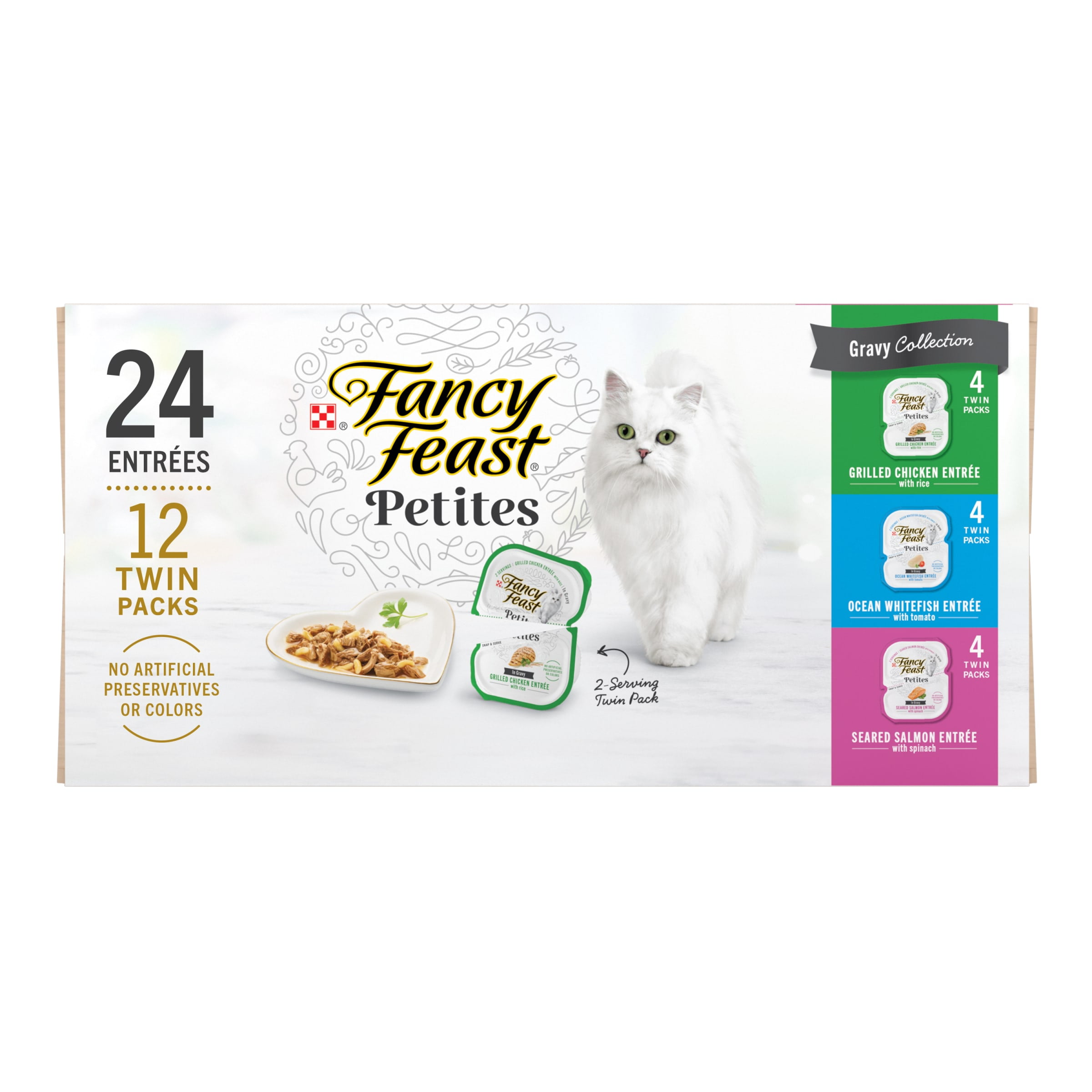 Purina Fancy Feast Petites Pate Wet Cat Food, Wild Salmon, 2.8 oz Tub