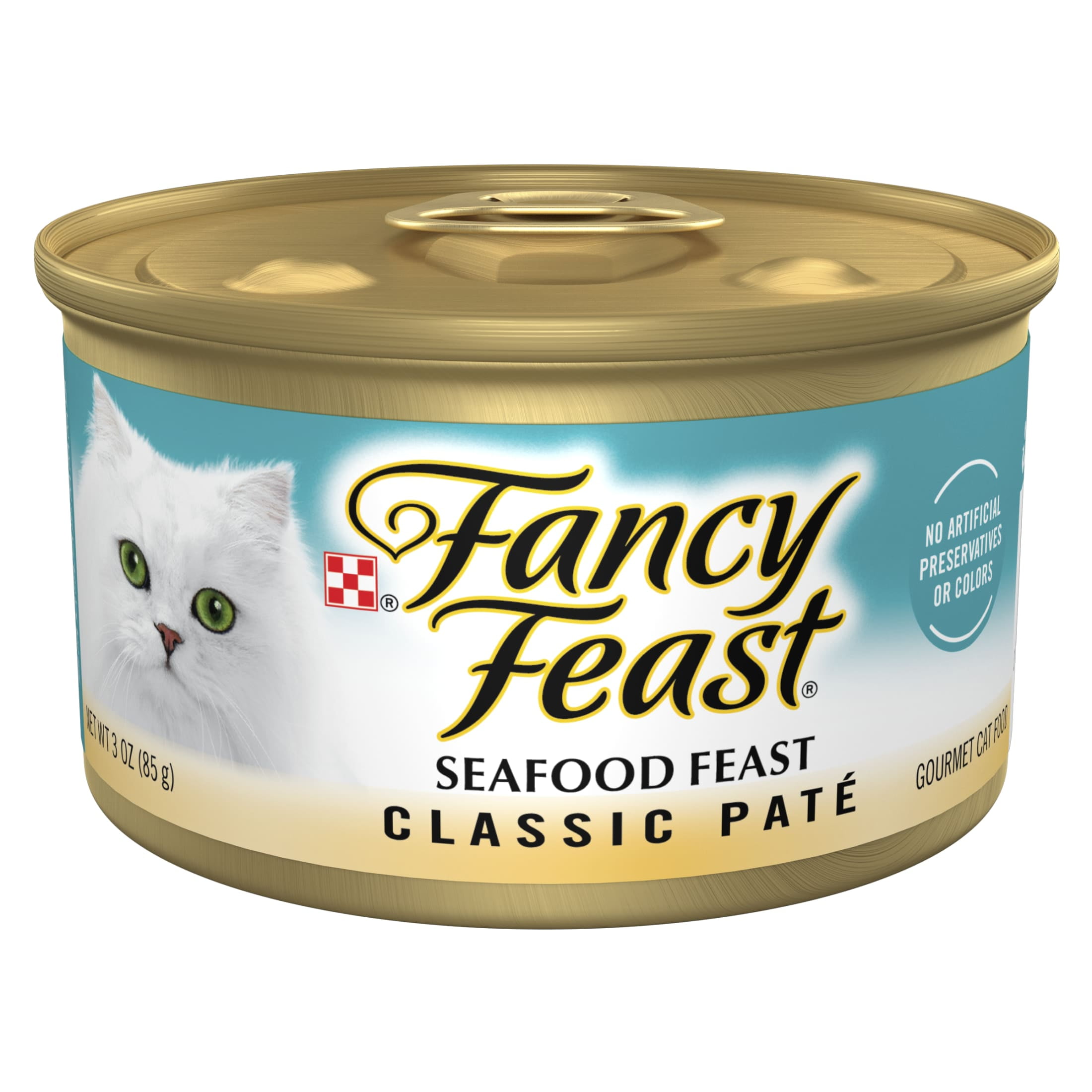 Purina Fancy Feast Seafood Feast Classic Grain Free Wet Cat Food Pate, 3 oz Can