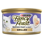 Purina Fancy Feast Grilled Seafood Feast in Gravy Wet Cat Food, 3 oz, 24 Pack