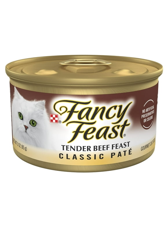 Purina Fancy Feast Tender Beef Feast Classic Grain Free Wet Cat Food Pate - 3 oz. Can