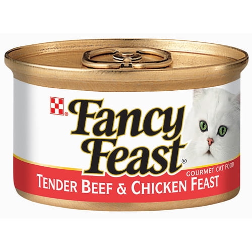 Purina Fancy Feast Tender Beef and Chicken Feast Classic Grain Free Wet Cat Food Pate (Pack of 8)