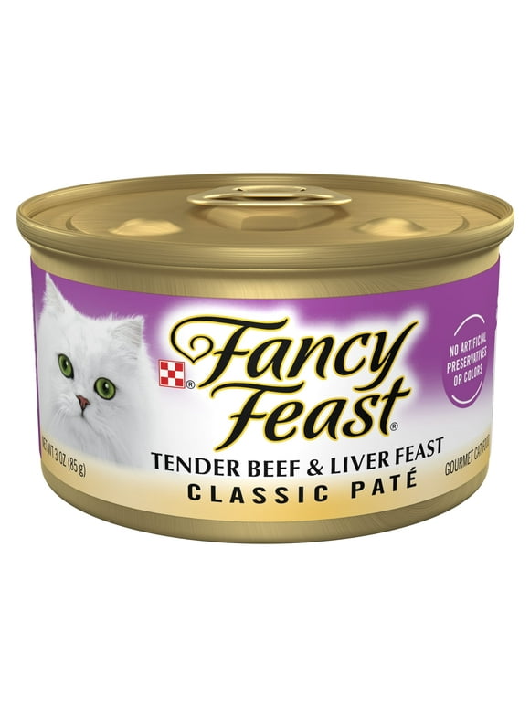 Purina Fancy Feast Tender Beef and Liver Feast Classic Grain Free Wet Cat Food Pate - 3 oz. Can