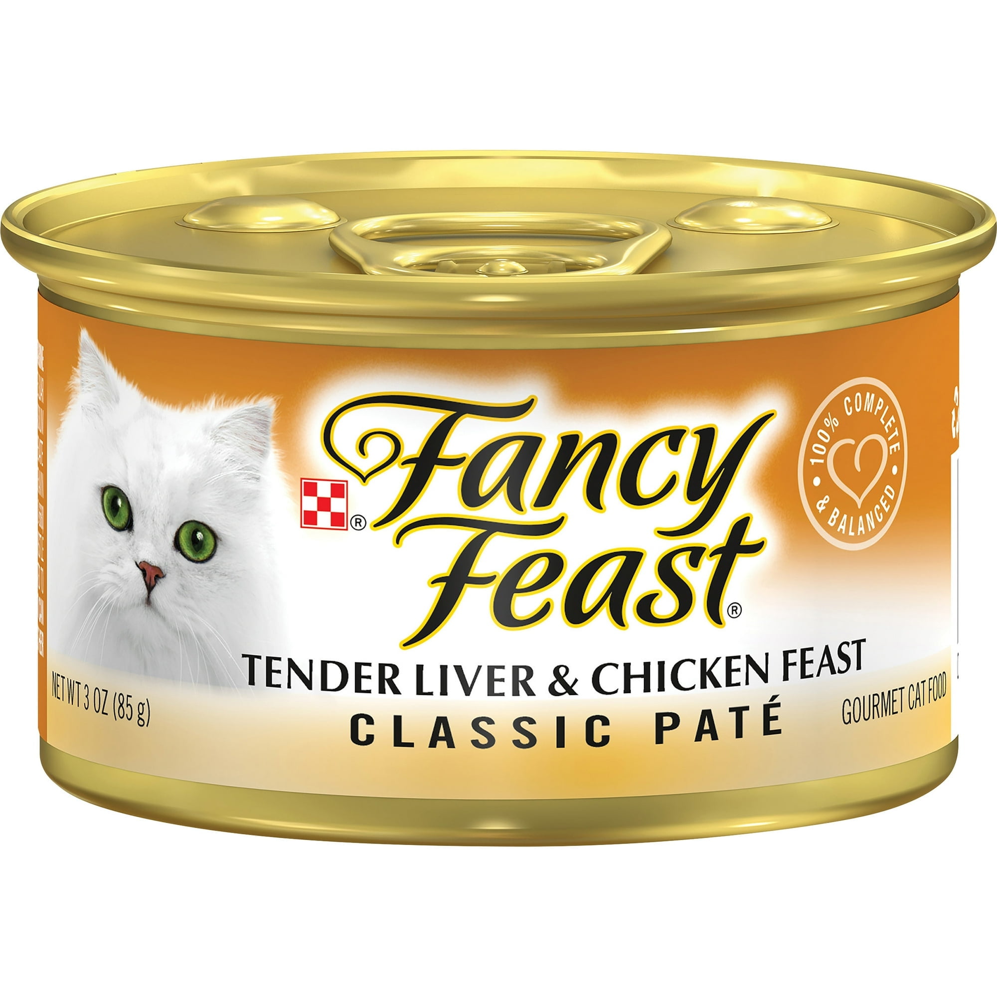 Purina Fancy Feast Tender Chicken and Liver Feast Classic Grain Free Wet Cat Food Pate - 3 oz. Can