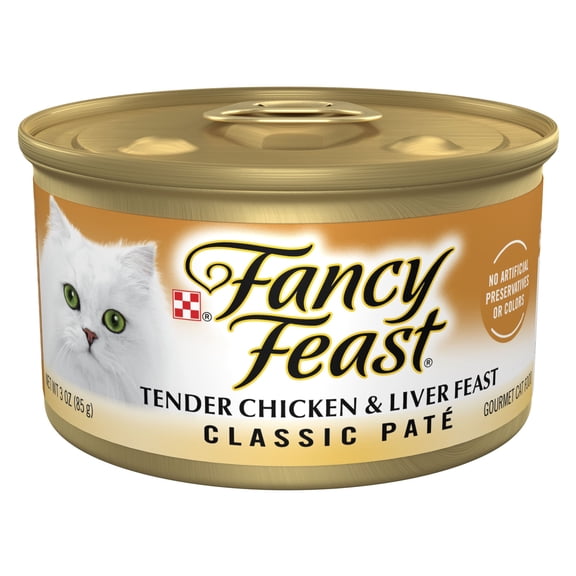 (12 pack) Purina Fancy Feast Tender Beef and Liver Feast Classic Grain ...