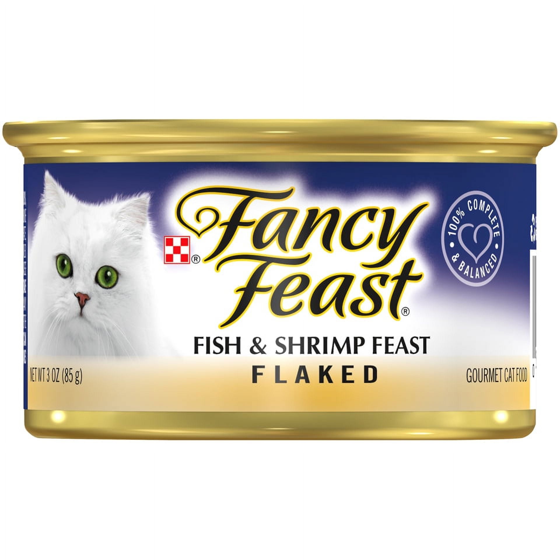 Purina Fancy Feast Wet Cat Food Fish and Shrimp Feast Flaked, 3 oz Can (Pack of 6)