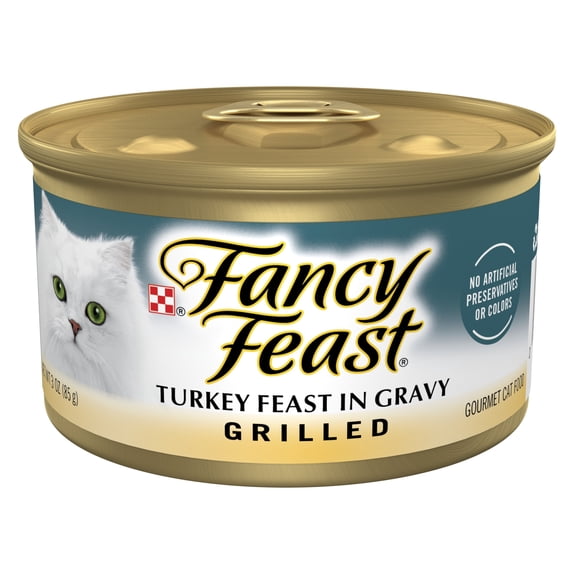 Purina Fancy Feast Wet Cat Food Turkey Grilled, 3 oz Can (Pack of 10)