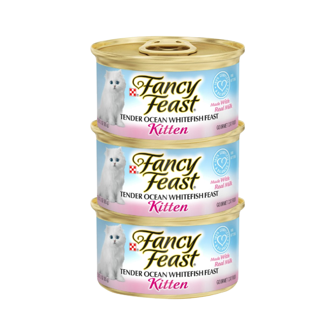 Purina Fancy Feast Wet Cat Food for Kittens Ocean Whitefish, 3 oz Can