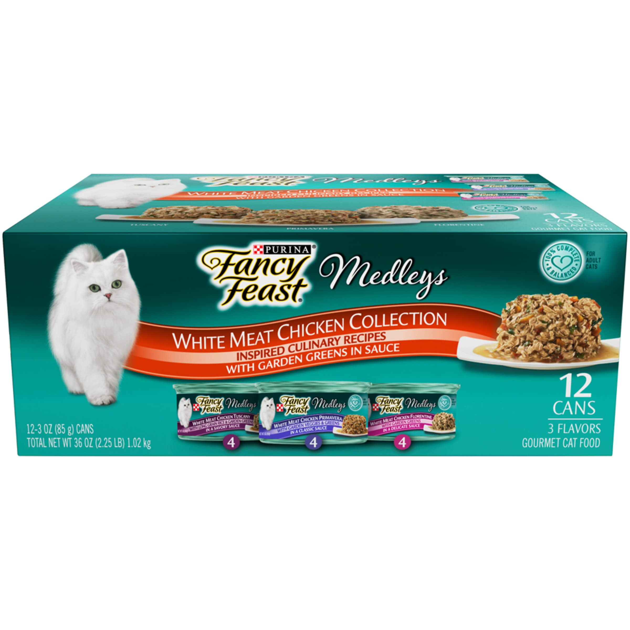 Purina Fancy Feast Wet OIF8 Cat Food Variety Pack, Medleys White Meat ...