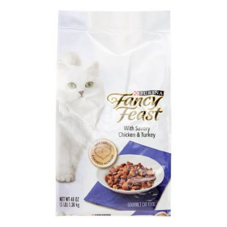Purina Fancy Feast with Savory Chicken & Turkey Dry Cat Food (Pack of 6)