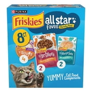 Purina Friskies All-Star Faves, Variety Pack, Gravy, Cat Food Complement, 8 Pack