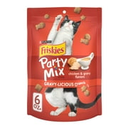 Purina Friskies Cat Treats, Party Mix Gravy-licious Crunch Chicken and Gravy Flavors