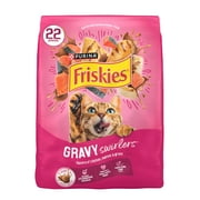 Purina Friskies Gravy Swirlers Dry Cat Food Flavors of Chicken, Salmon and Gravy, 22 lb Bag
