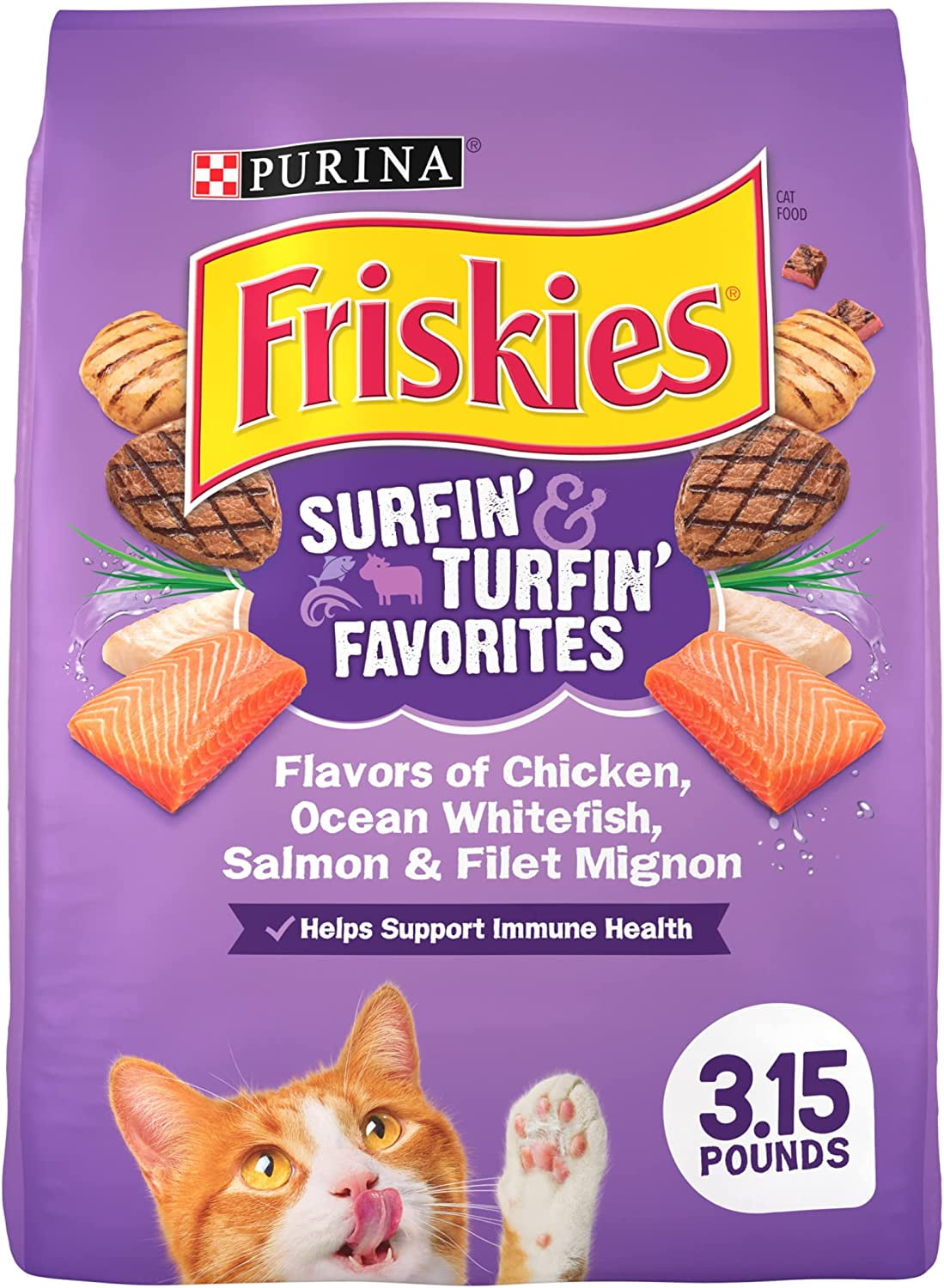 Purina Friskies Dry Cat Food, 'Surfin & Turfin' Favorites, Chicken, 4