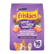 Purina Friskies Dry Cat Food for Adult Cats & Kittens, Surfin' & Turfin', 16 lb. Bag