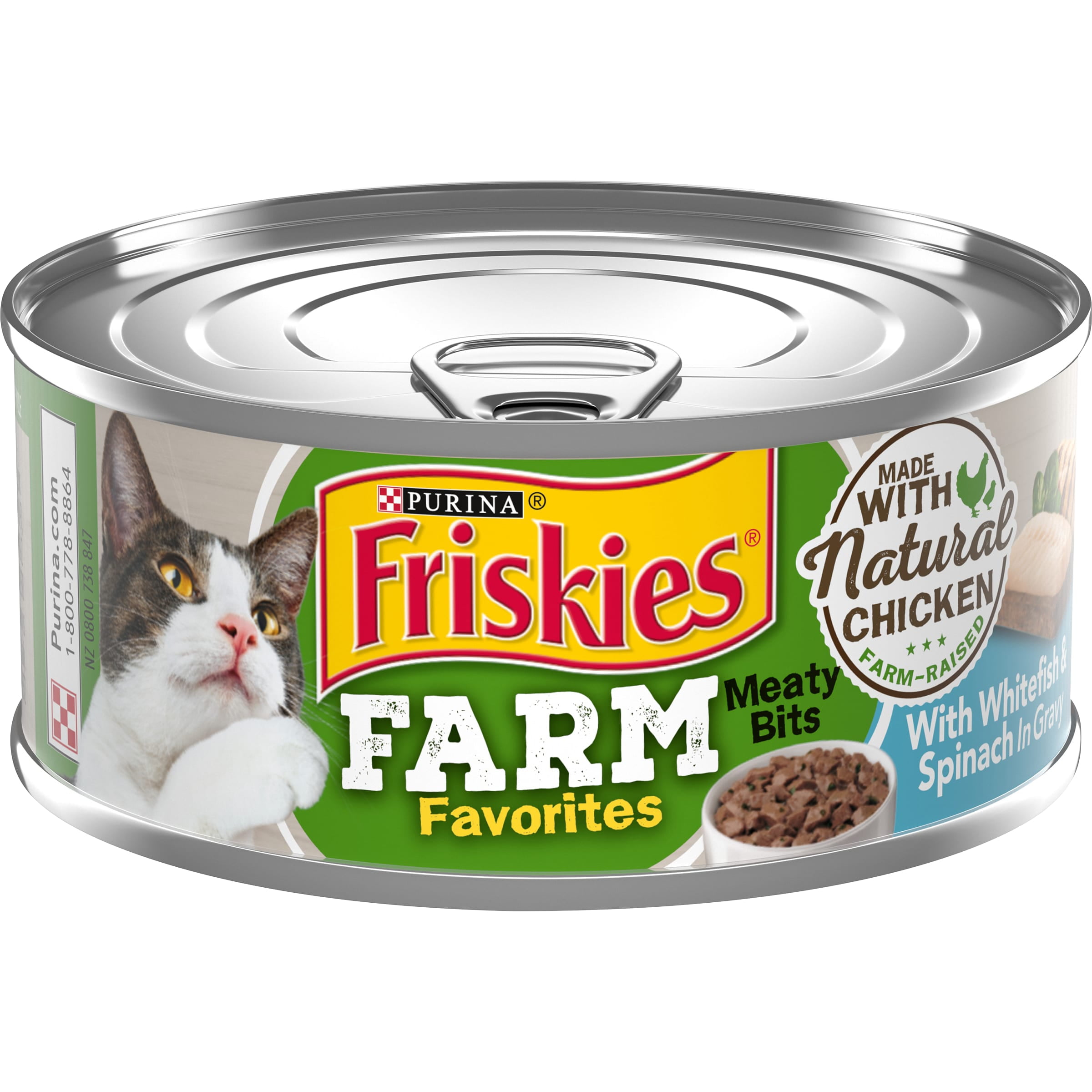 Purina Friskies Farm Favorites Meaty Bits, Chicken, Wet Cat Food, 5.5 oz Cans, 24 Pack