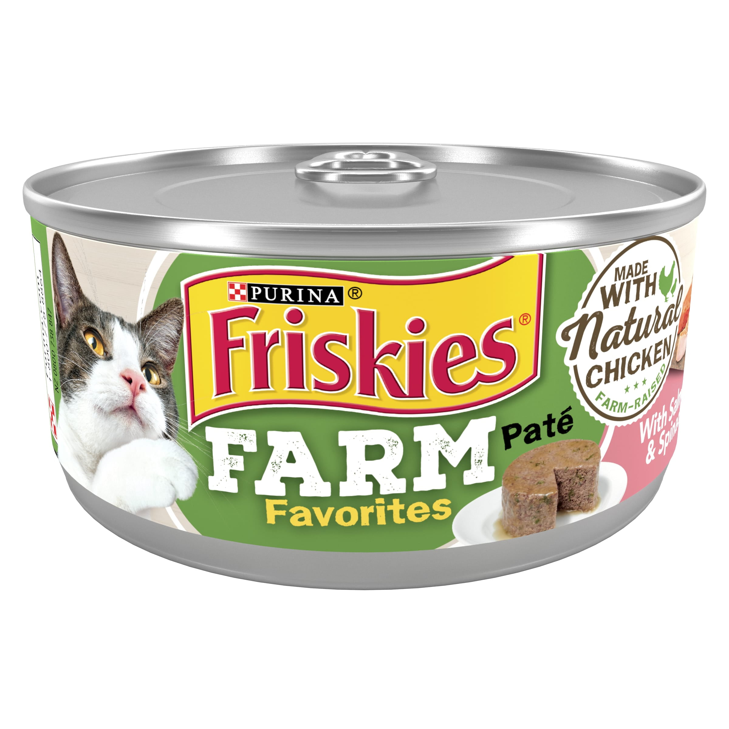 Purina Friskies Farm Favorites Pate Wet Cat Food Chicken Salmon, 5.5 oz