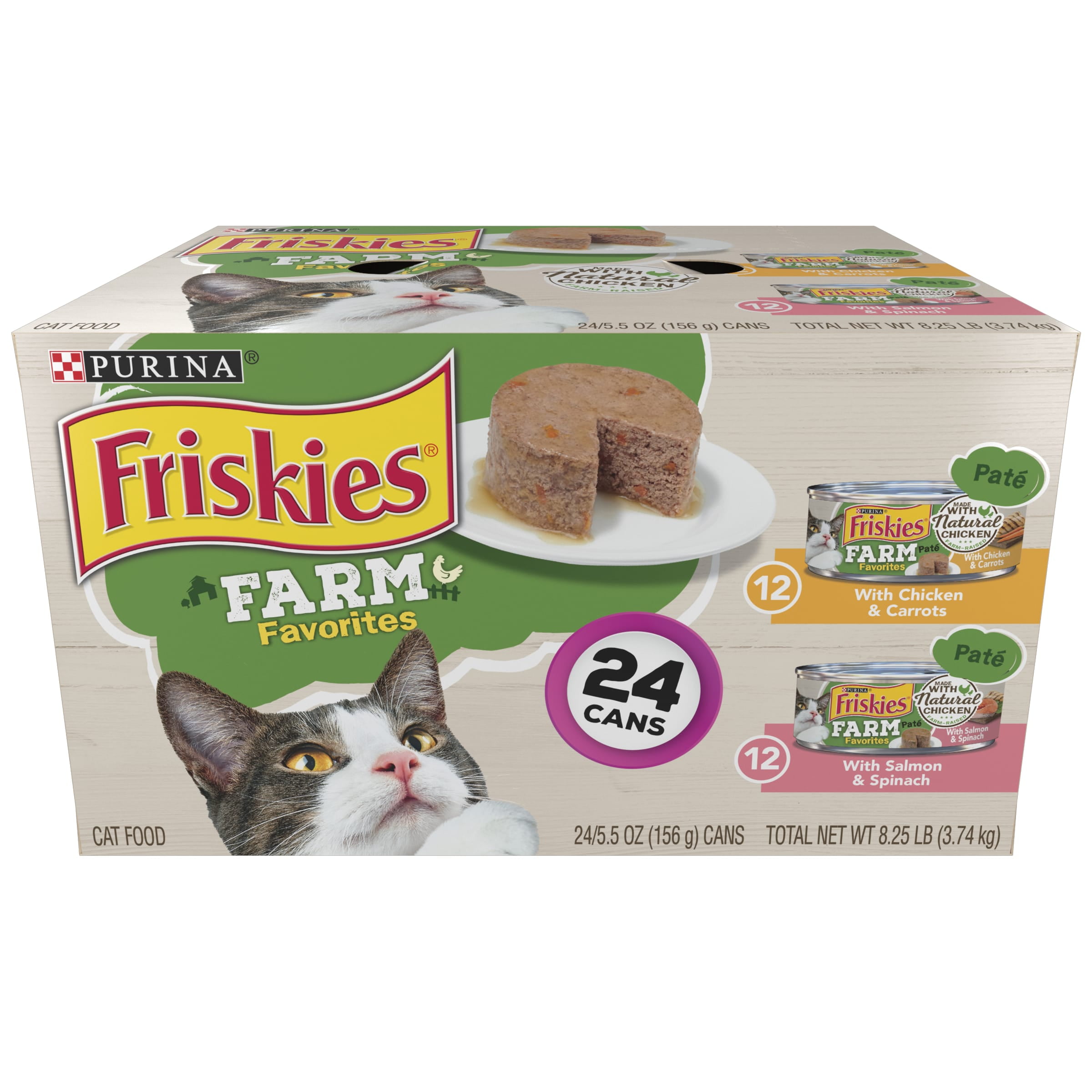 Purina Friskies Farm Favorites Variety Pack, Wet Cat Food, 5.5 oz Cans, 24 Pack