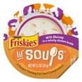 thumbnail image 1 of Purina Friskies Grain Free Lickable Cat Food Toppers Lil’ Soups with Shrimp in a Velvety Chicken Broth, 1.2 oz Cups (8 Pack), 1 of 12