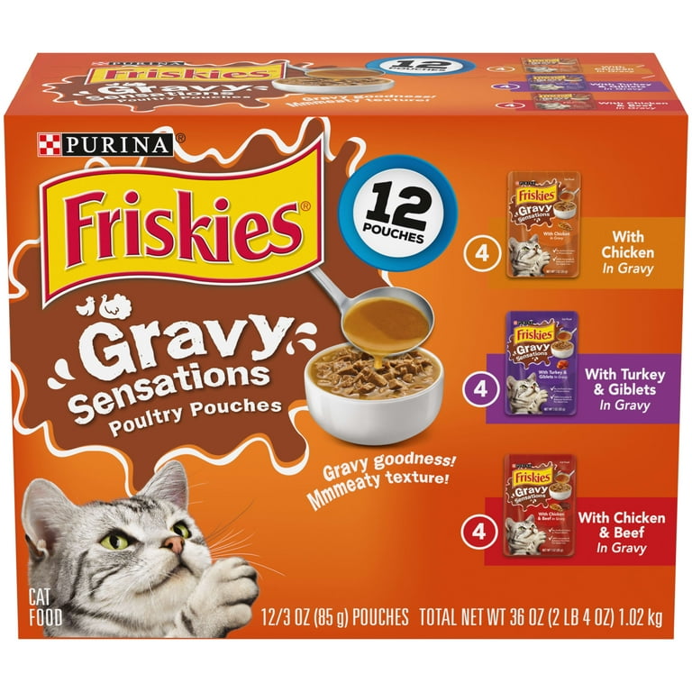 Purina Friskies Gravy Sensations Poultry Pouches Wet Cat Food Variety Pack