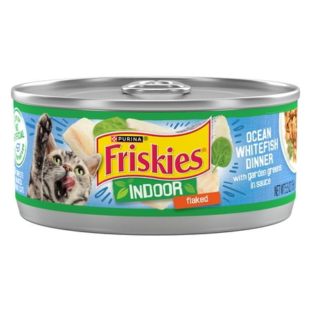 Purina Friskies Indoor, Flaked Ocean Whitefish Dinner, Wet Cat Food, 5.5 oz Can