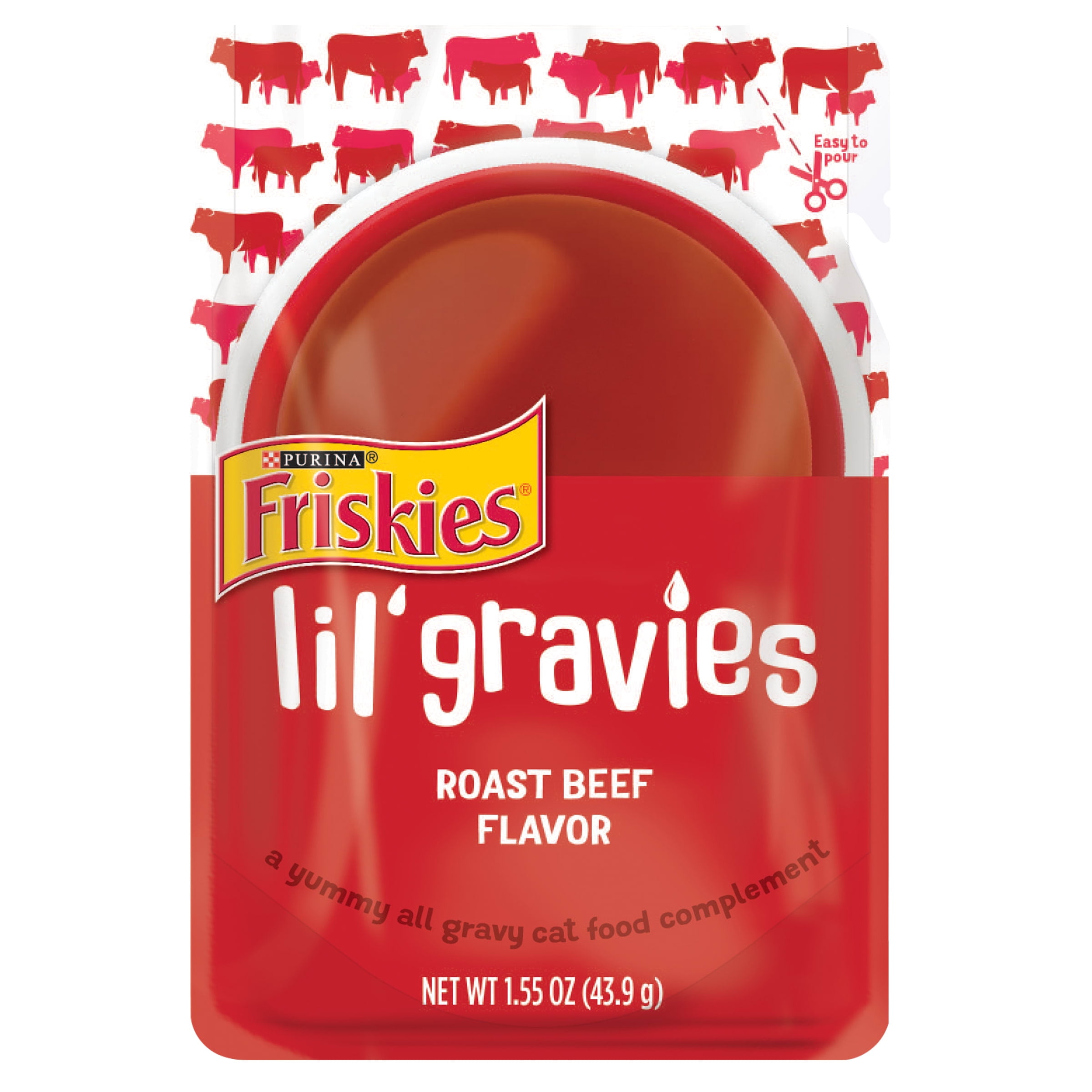 Purina Friskies Lil' Gravies Gravy Wet Cat Food, Soft Beef, 1.55 oz