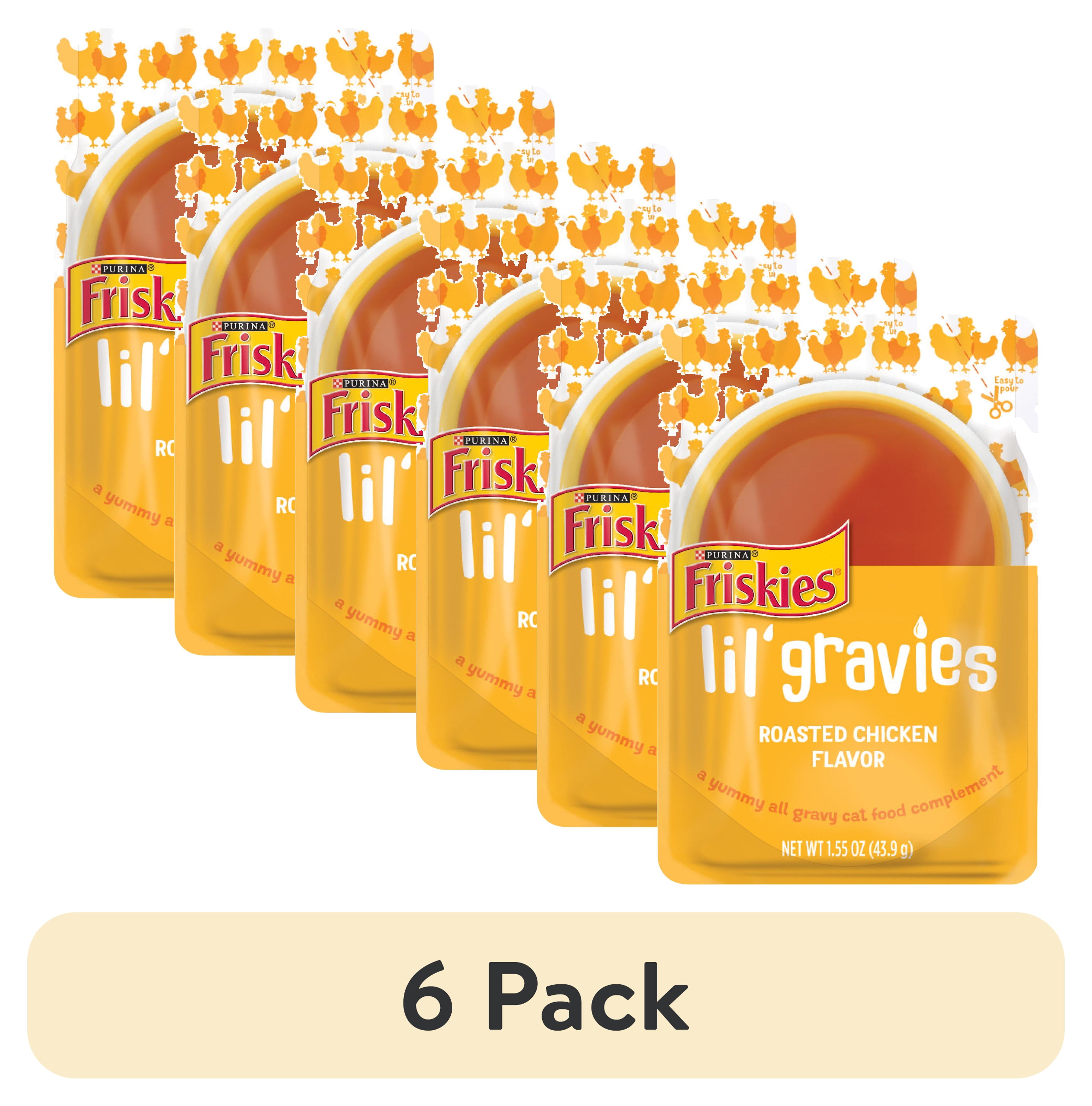 (6 pack) Purina Friskies Lil' Gravies Gravy Wet Cat Food for Adult Cats