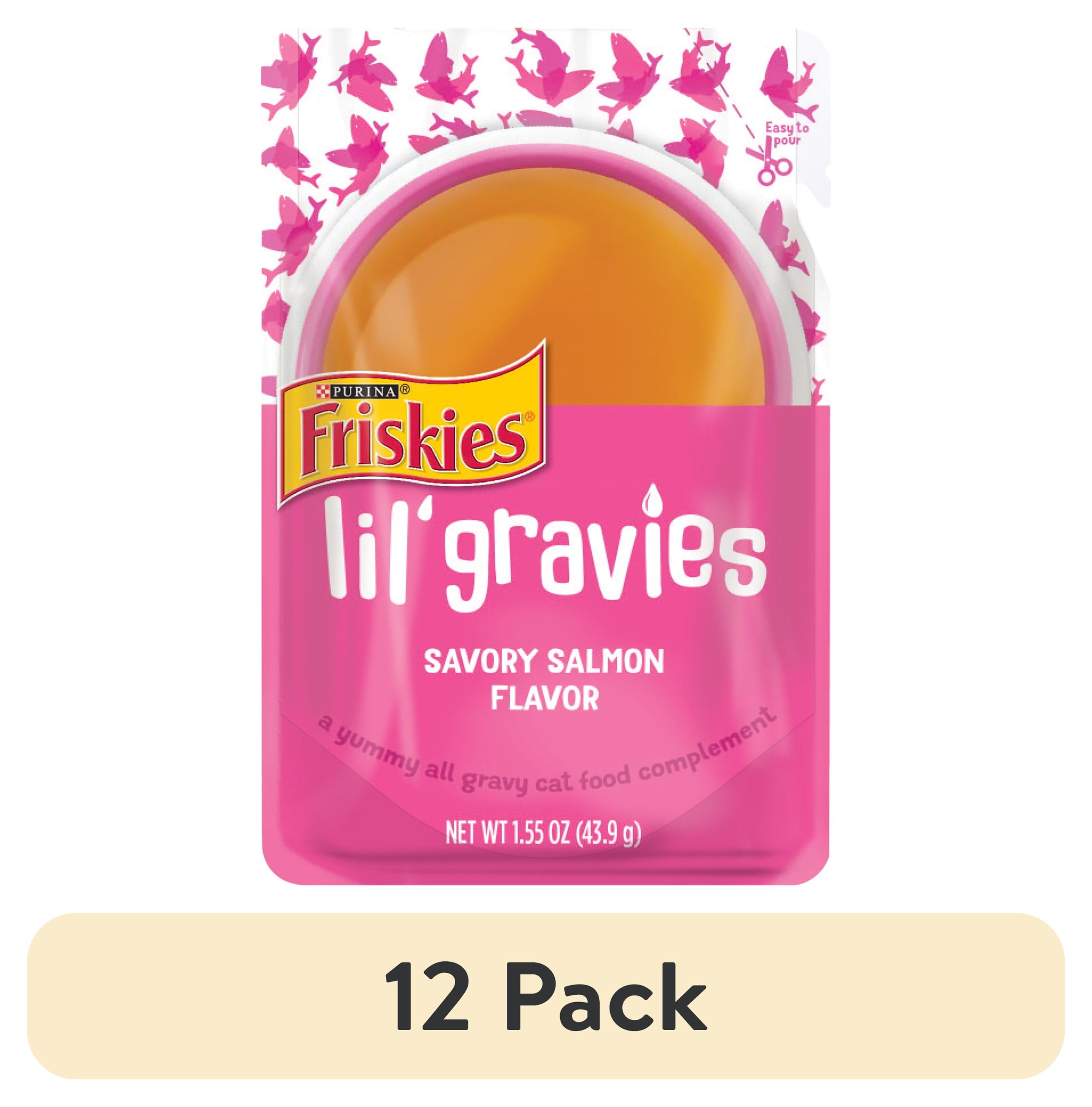 (12 pack) Purina Friskies Lil' Gravies Lickable Cat Treats, Soft Salmon