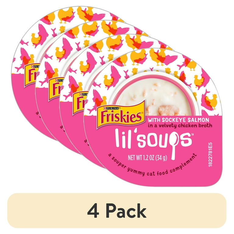 Friskies Natural Grain-Free Lil' Soups With Sockeye Salmon In Chicken Broth Cat Food Compliment Friskies Natural Grain-Free Lil' Soups With Sockeye Salmon In Chicken Broth Cat Food Compliment