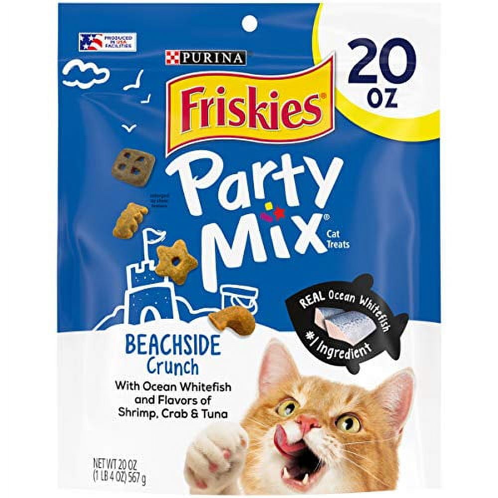Purina Friskies Made in USA Facilities Cat Treats, Party Mix Beachside