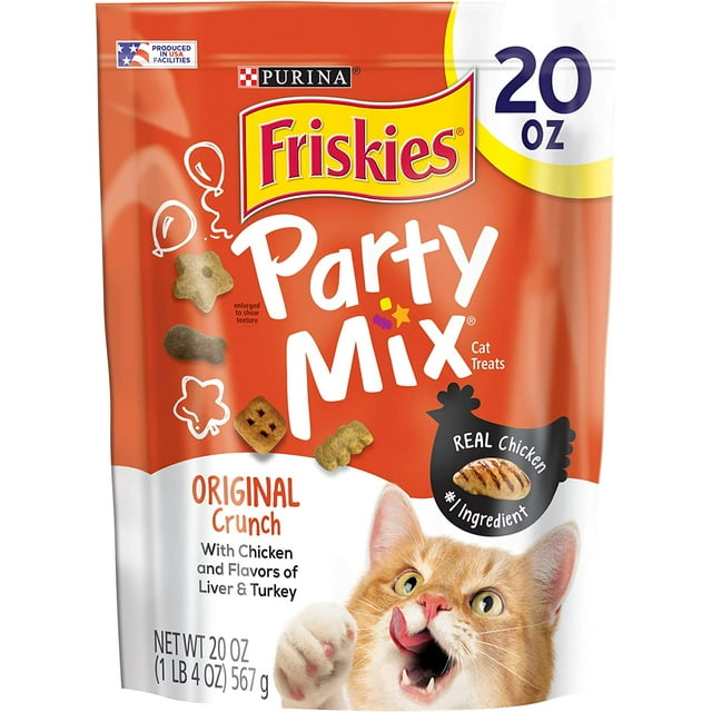 Purina Friskies Made in USA Facilities Cat Treats, Party Mix Original