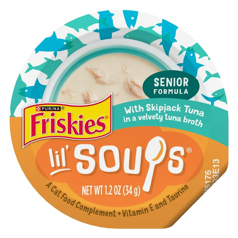 Friskies Natural Grain-Free Lil' Soups With Tuna In Chicken Broth Cat Food Compliment Friskies Natural Grain-Free Lil' Soups With Tuna In Chicken Broth Cat Food Compliment