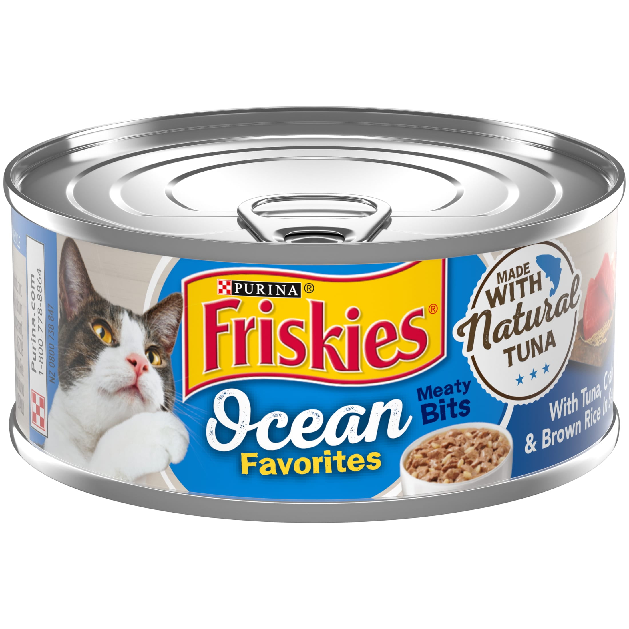 Purina Friskies Ocean Favorites Meaty Bites, Tuna, Wet Cat Food, 5.5 oz Cans