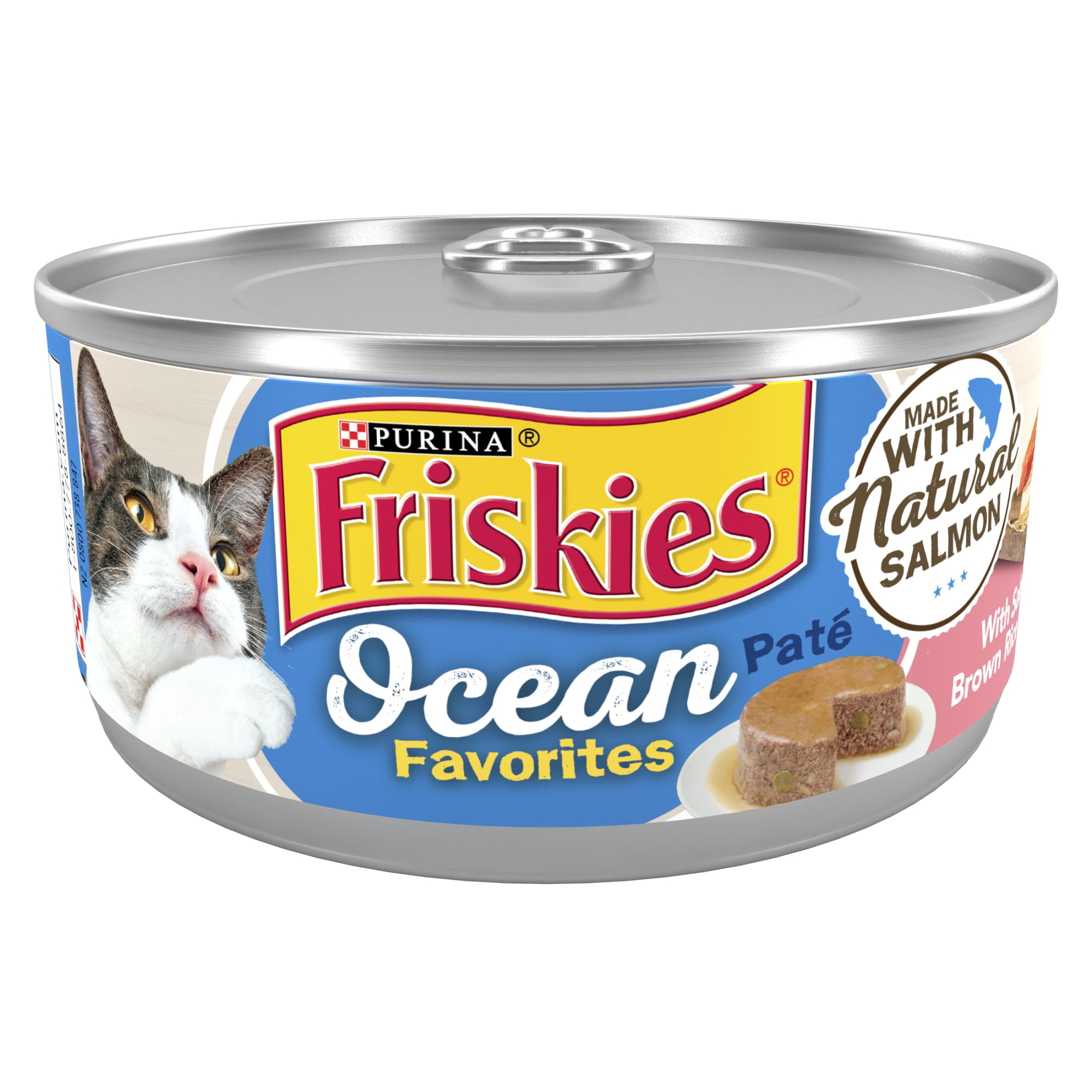 Purina Friskies Ocean Favorites Pate Wet Cat Food Salmon, 5.5 oz Cans (24 Pack)