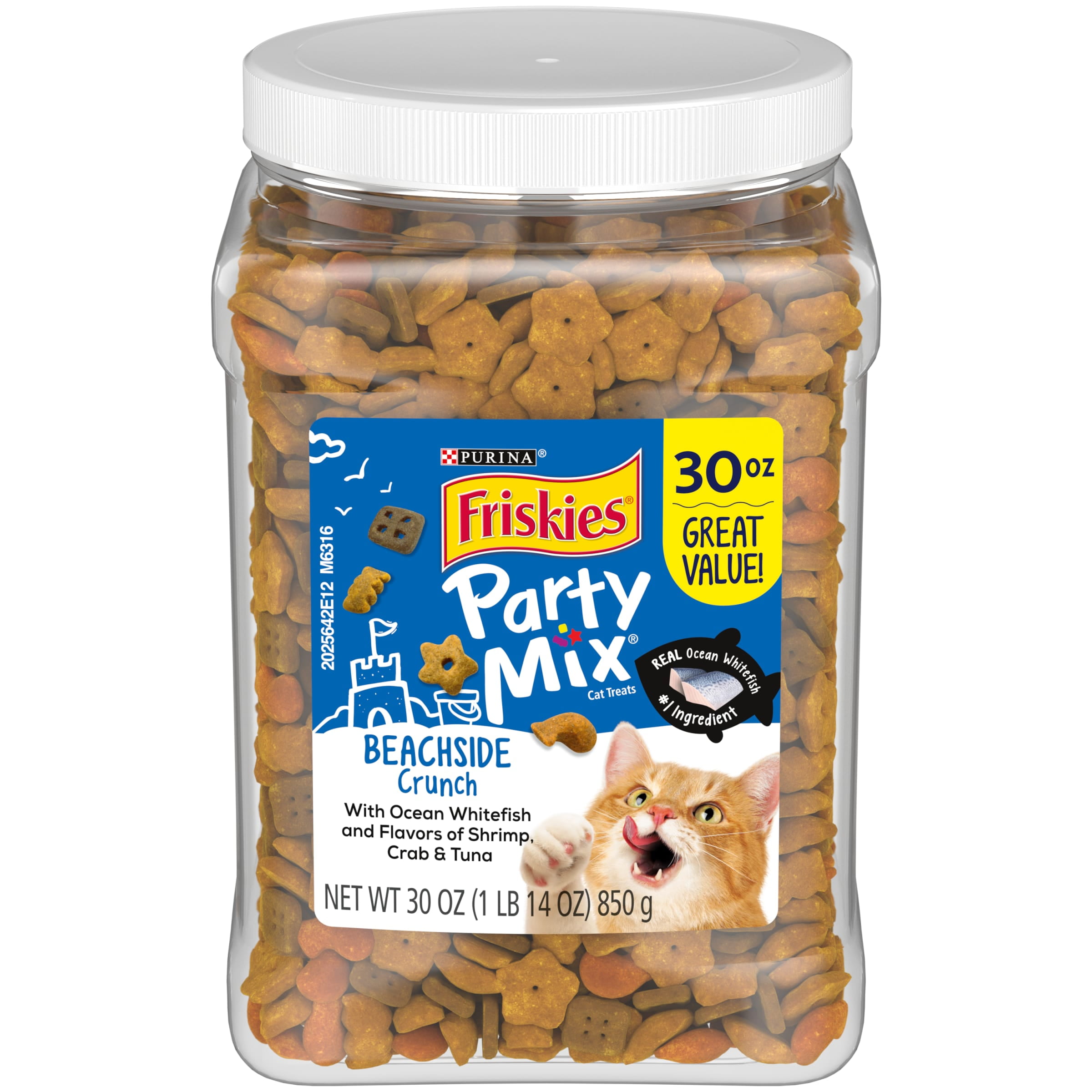 Purina Friskies Party Mix Cat Treats, Beachside Crunch Snacks, 30 oz